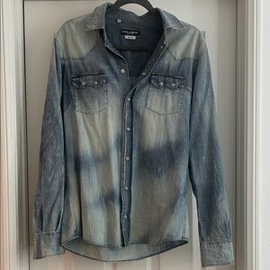 Dolce & Gabbana Faded Blue Denim Shirt